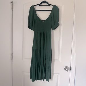 Abercrombie & Fitch Green Midi Dress - Small